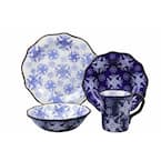 Samana 16-Piece Casual Euro Blue Stoneware Dinnerware Set (Service for 4)