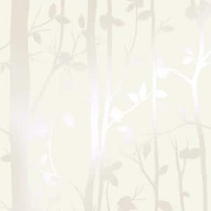 Cottonwood Pearlescent White Non Woven Unpasted Removable Wallpaper
