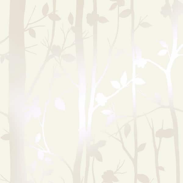 Laura Ashley Cottonwood Pearlescent White Unpasted Removable Wallpaper Sample