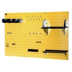 32 in. x 48 in. Metal Pegboard Standard Tool Storage Kit with Yellow Pegboard and Black Peg Accessories