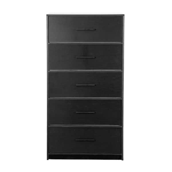 Techni Home Black 5 Drawer 22.5 in. Wide Dresser RTA-DSR05-BK - The Home  Depot