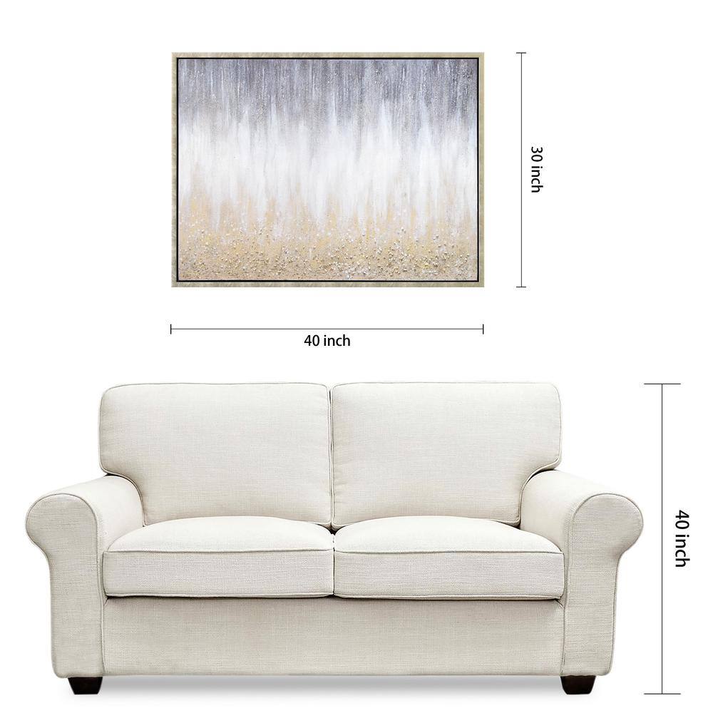 Golden Cascade Textured Glitter Hand Painted Canvas Wall Art, 30" x 40"