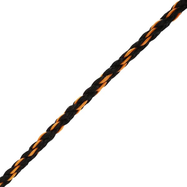 Everbilt 3/8 in. x 1 ft. Black and Orange Twisted Polypropylene Truck Rope