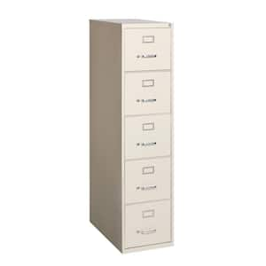 26.5 in. D 5-Drawer Putty Metal Letter Width 15 in. W Vertical File Cabinet, Commercial Grade