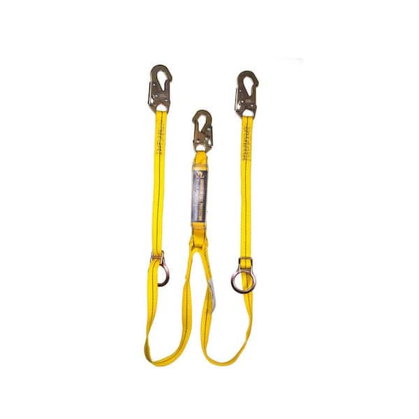 Guardian Fall Protection 6 ft. Double Leg Tie-Back Lanyard with Adjustable D-Ring