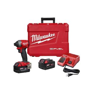 M18 FUEL 18V Lithium-Ion Brushless Cordless 1/4 in. Hex Impact Driver Kit with Two 5.0Ah Batteries Charger Hard Case