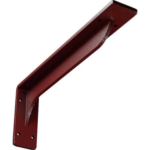 Ekena Millwork 2 in. x 5 1/4 in. x 14 in. Hammered Bright Red Embrey Steel Bracket