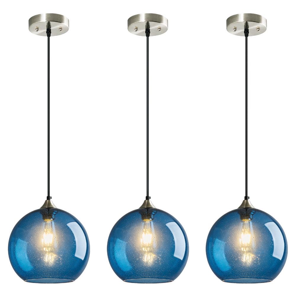 60w 3-Light Blue Glass Pendant Lights for Kitchen Island Bedroom Living Dining Room price history on PriceWatchPro