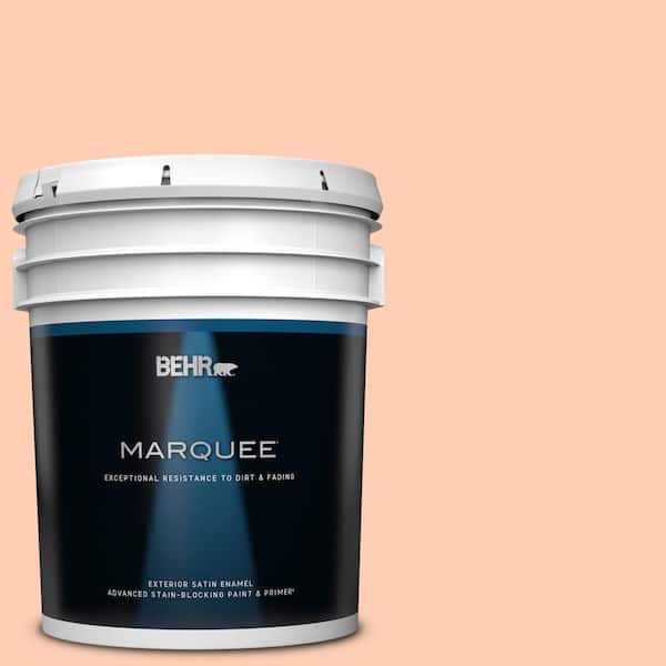 BEHR MARQUEE 5 gal. #230A-3 Apricot Lily Satin Enamel Exterior Paint & Primer