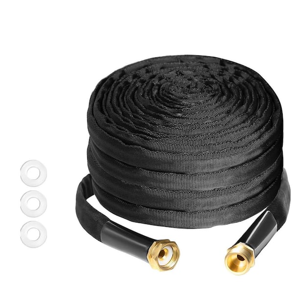 Wall Mount Hose Holder Black Heavy Duty Rust-Free Rack Holds 125ft Water Hose Reliable Outdoor Use