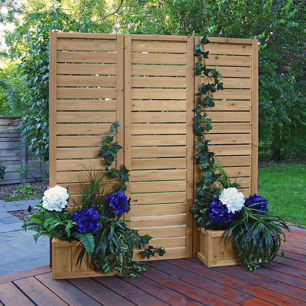 Natural Cedar Stain Yardistry Outdoor Privacy Screens Ym11703 64 1000 