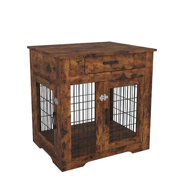 Foobrues Furniture Style Pet Dog Crate End Table with Drawer