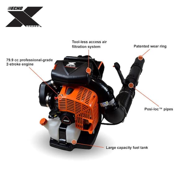 220 MPH 1110 CFM 79.9 cc Gas 2-Stroke X Series Backpack Blower with Tube-Mounted Throttle