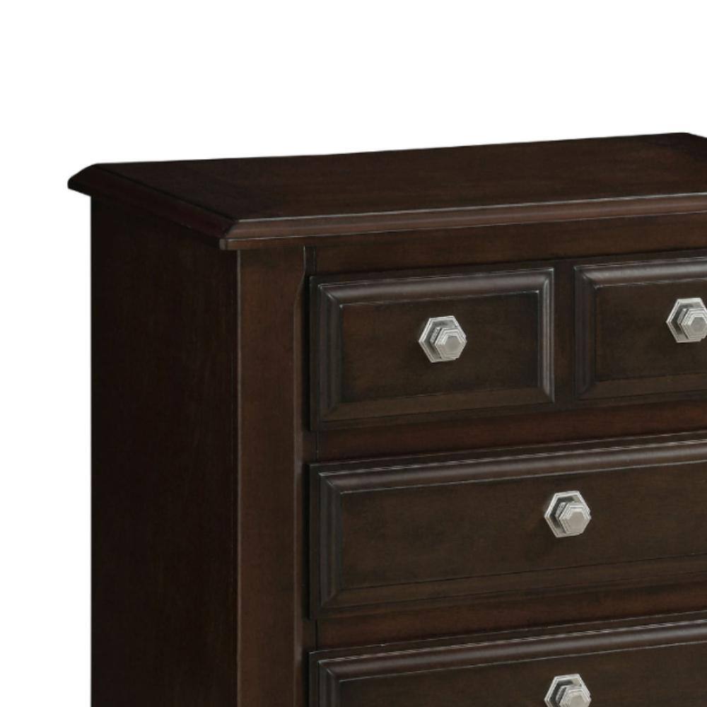 Litchville Brown Cherry 4-Drawer Transitional Nightstand