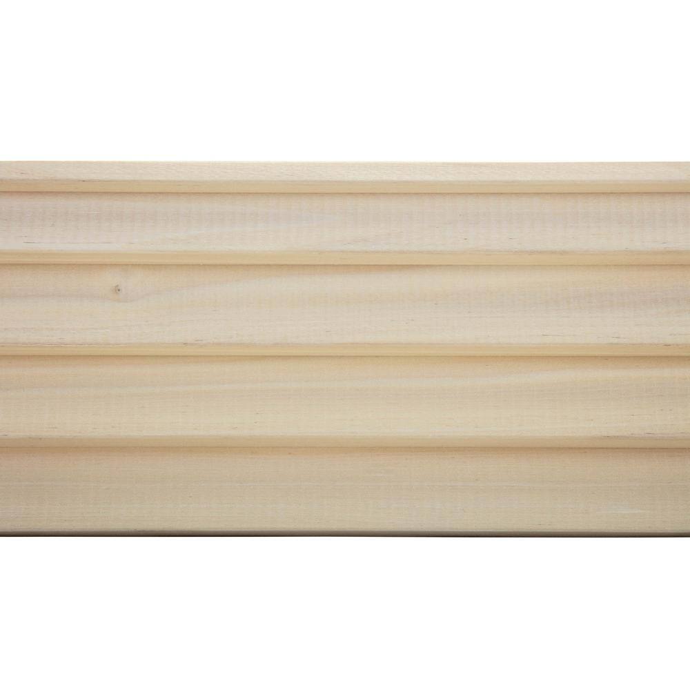 92 in. Unfinished Poplar Wood Sawtooth Crown Moulding