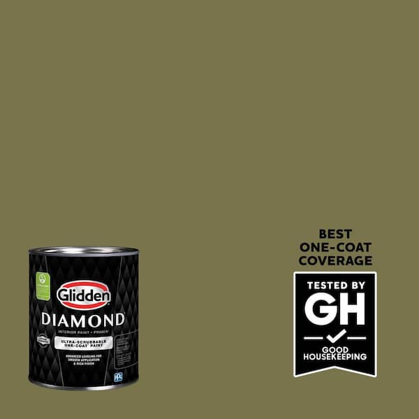 Glidden Diamond 1 qt. PPG1113-6 Green Briar Flat Interior Paint with Primer