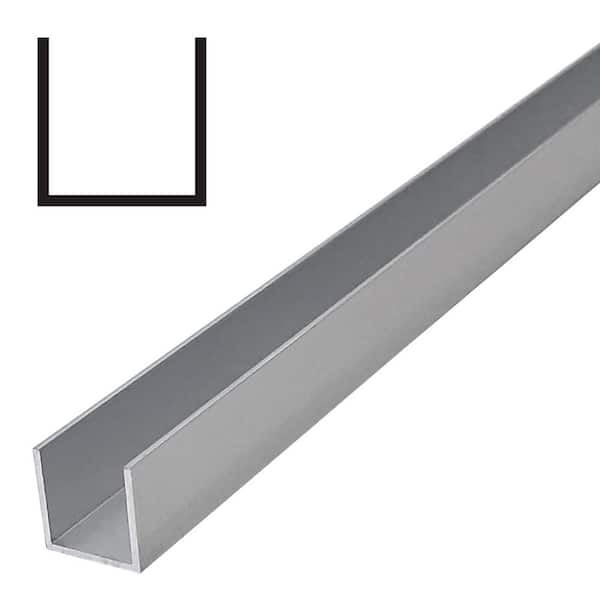 Alexandria Moulding AT 002 3/4 in. D x 3/4 in. W x 96 in. L Metal Mira Satin Clear U-Channel Moulding