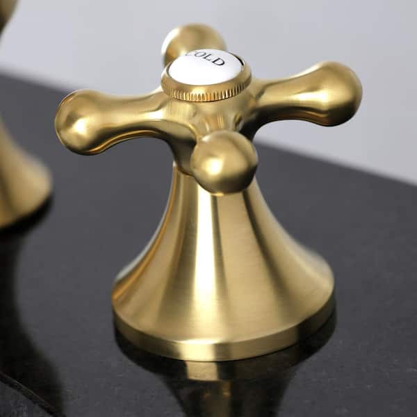 Vintage 8 in. Widespread 2-Handle Bathroom Faucet in Brushed Brass