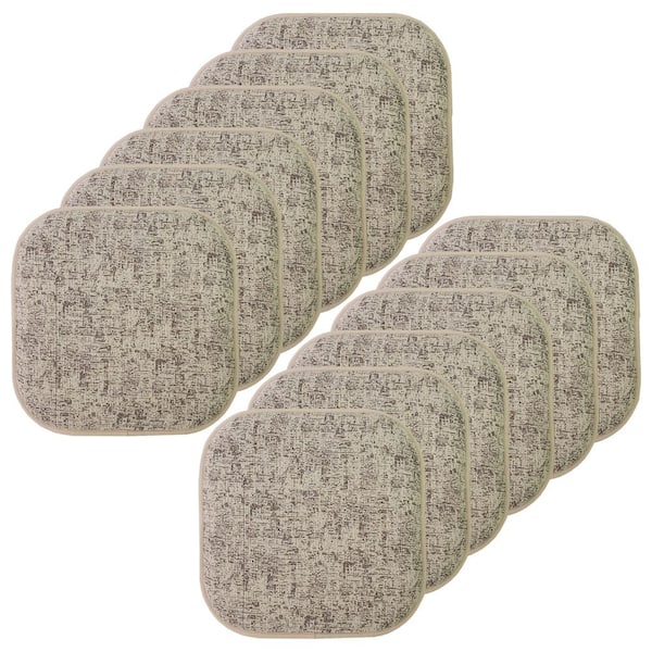 Sweet Home Collection Broadway Square Memory Foam 16 in.x16 in. Non-Slip Back, Chair Cushion (12-Pack), Cream/Chocolate