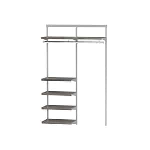 4 ft. Short Hang and Long Hang with Four Shelf Stack-Gray