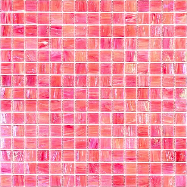 Apollo Tile Nacreous 12 in. x 12 in. Glossy Punch Pink Glass Mosaic Wall and Floor Tile (20 sq. ft./case) (20-pack)
