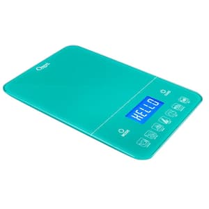 Touch III 22 lbs. (10 kg) Digital Kitchen Scale with Calorie Counter, in Teal Tempered Glass