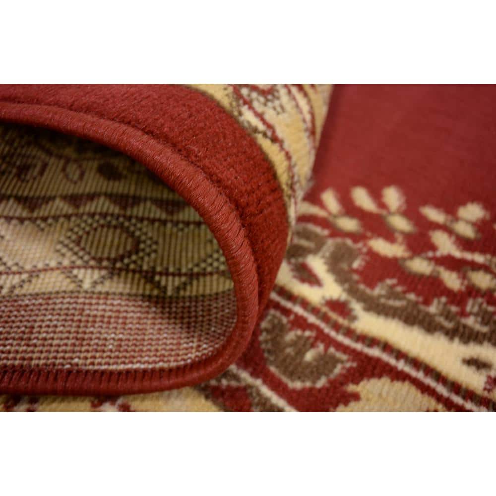 Burgundy Medallion Synthetic 8' x 10' Rectangular Rug