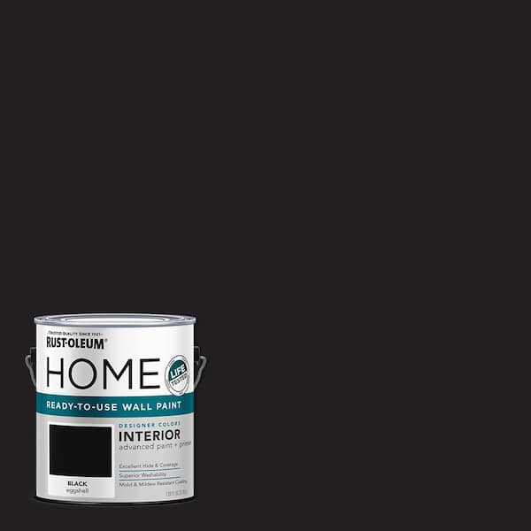 Rust-Oleum Home 1 gal. Eggshell Black Interior Wall Paint (2-pack)