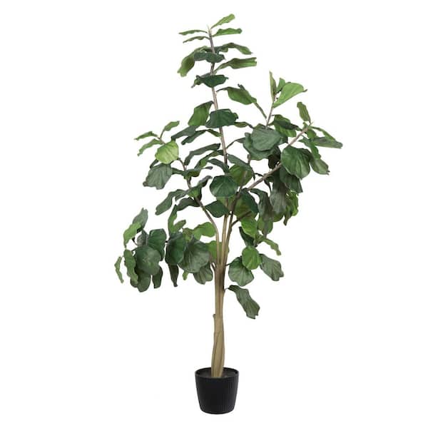 Vickerman 8 ft. Green Artificial Fiddle Leaf Everyday Tree in Pot