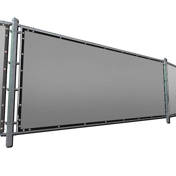 ROYAL SHADE 6 ft. x 10 ft. Gray Plastic Mesh Fabric Privacy Fence Screen with Perimeter Stitched Edges and Grommets