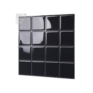 Square Dark Grey 10 in. W x 10 in. H Peel and Stick Self-Adhesive Decorative Mosaic Wall Tile Backsplash (5-Tiles)
