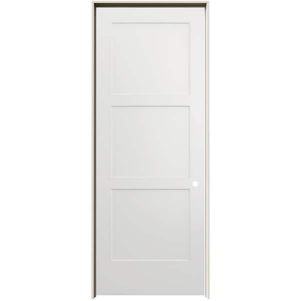 JELD-WEN 36 in. x 96 in. Birkdale White Paint Left-Hand Smooth Solid Core Molded Composite Single Prehung Interior Door