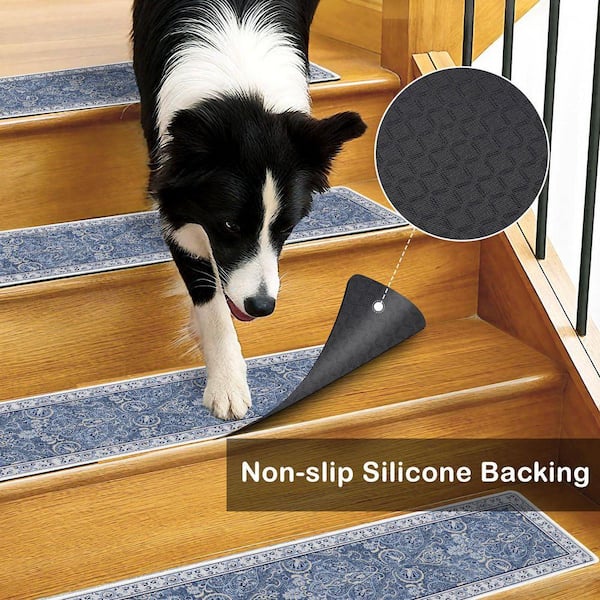 8 in. x 30 in. Crystal Velvet Non-Slip Stair Tread Cover (Set of