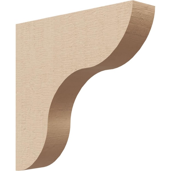 Ekena Millwork 2 in. x 10 in. x 10 in. Series 1 Thin Carmel Rough Cedar Woodgrain Timberthane Polyurethane Corbel, Primed Tan