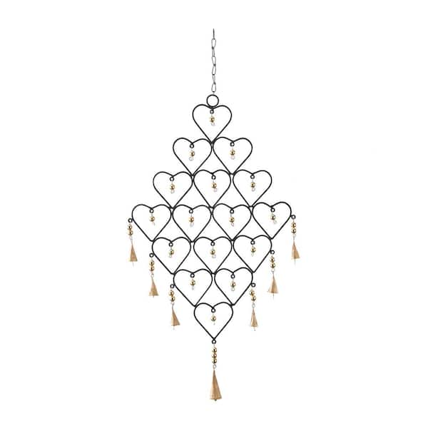 Litton Lane 27 in. Gold Metal Industrial Windchime