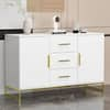 FUFU&GAGA White Storage Accent Cabinets With 3 Drawers and 2-Cabinets ...