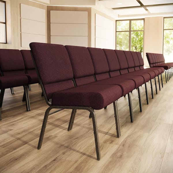 Fabric Stackable Chair in Plum