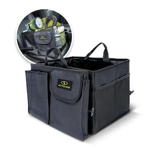 Collapsible Auto Storage Organizer with Anchor Straps and Toggle Fasteners for Hold Security