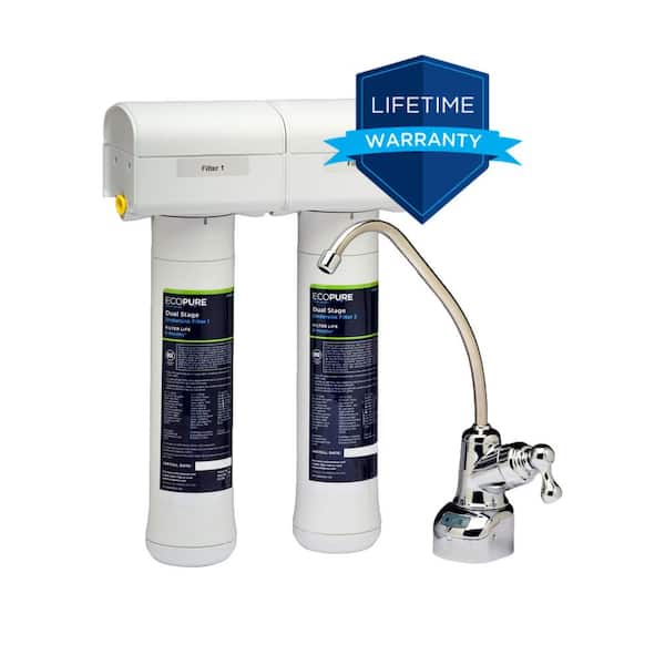 EcoPure No Mess Dual Stage Drinking Water Filter System