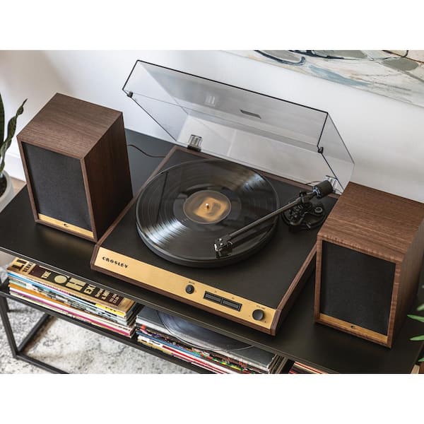 CROSLEY FURNITURE C72 Record Player with Speakers C72A-WA The