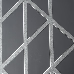 Panel Glitter Geo Charcoal Removable Wallpaper