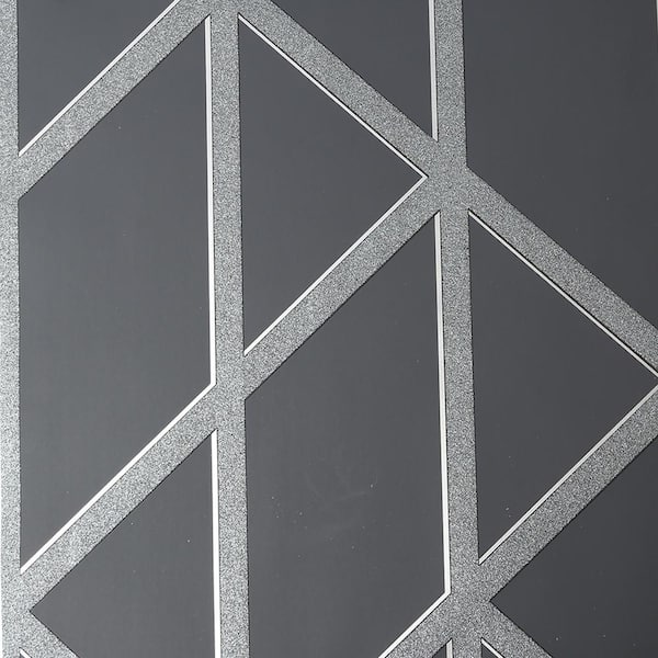Superfresco Panel Glitter Geo Charcoal Removable Wallpaper Sample