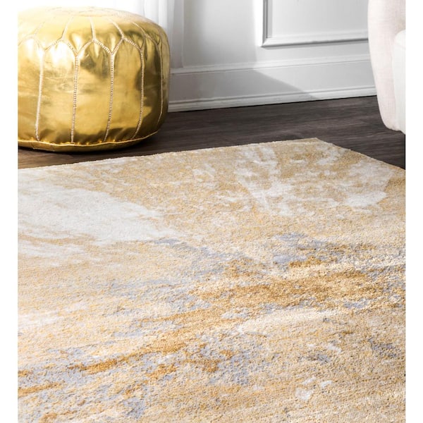 nuLOOM Cyn Modern Abstract Gold 8 ft. x 10 ft. Area Rug CFDR02A