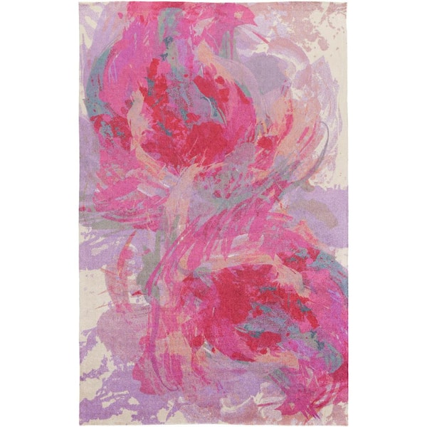 Livabliss Minah Bright Pink 4 ft. x 6 ft. Indoor Area Rug
