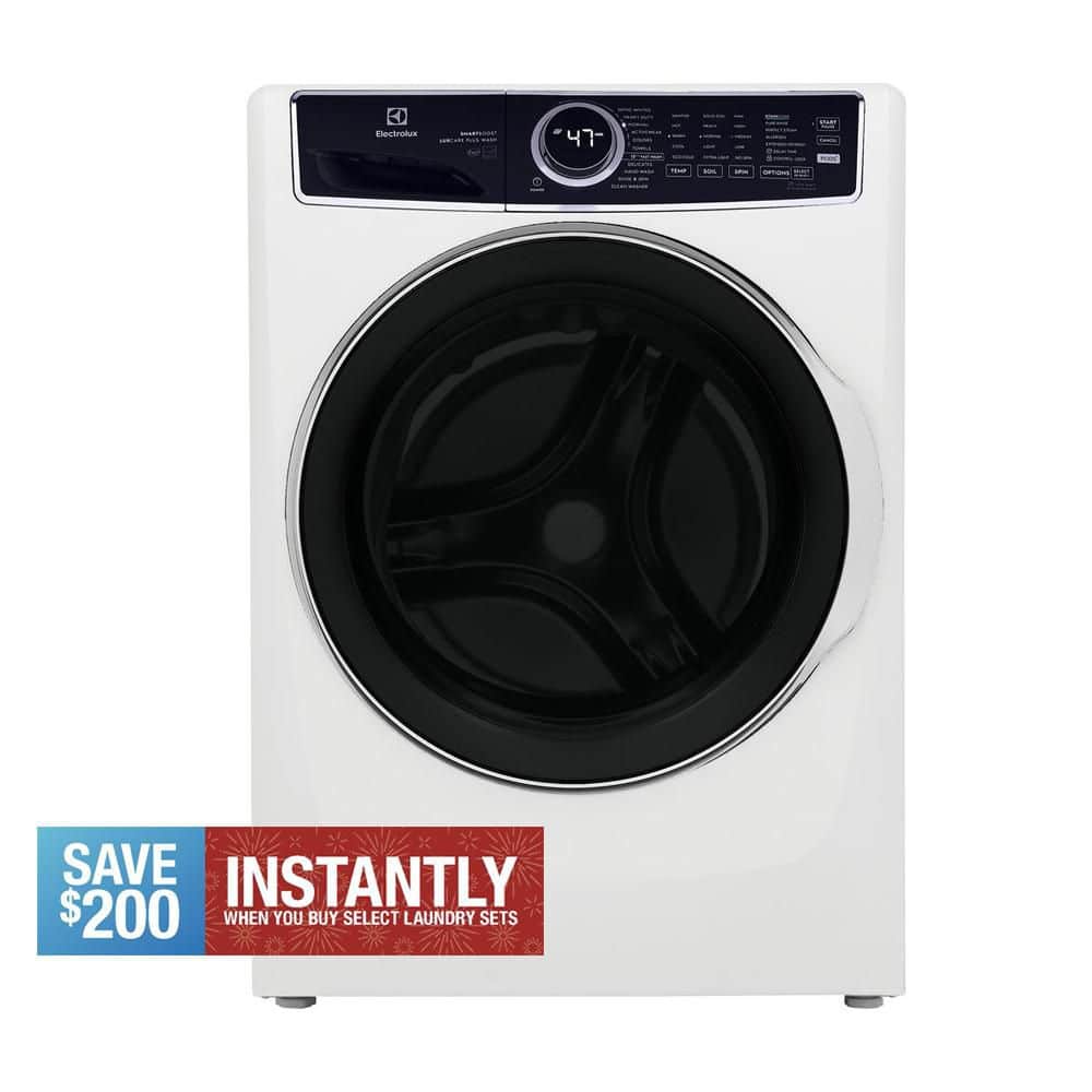 Electrolux 27 in. W 4.5 cu. ft. Front Load Washer with SmartBoost, LuxCare Plus Wash System, Perfect Steam, ENERGY STAR in White