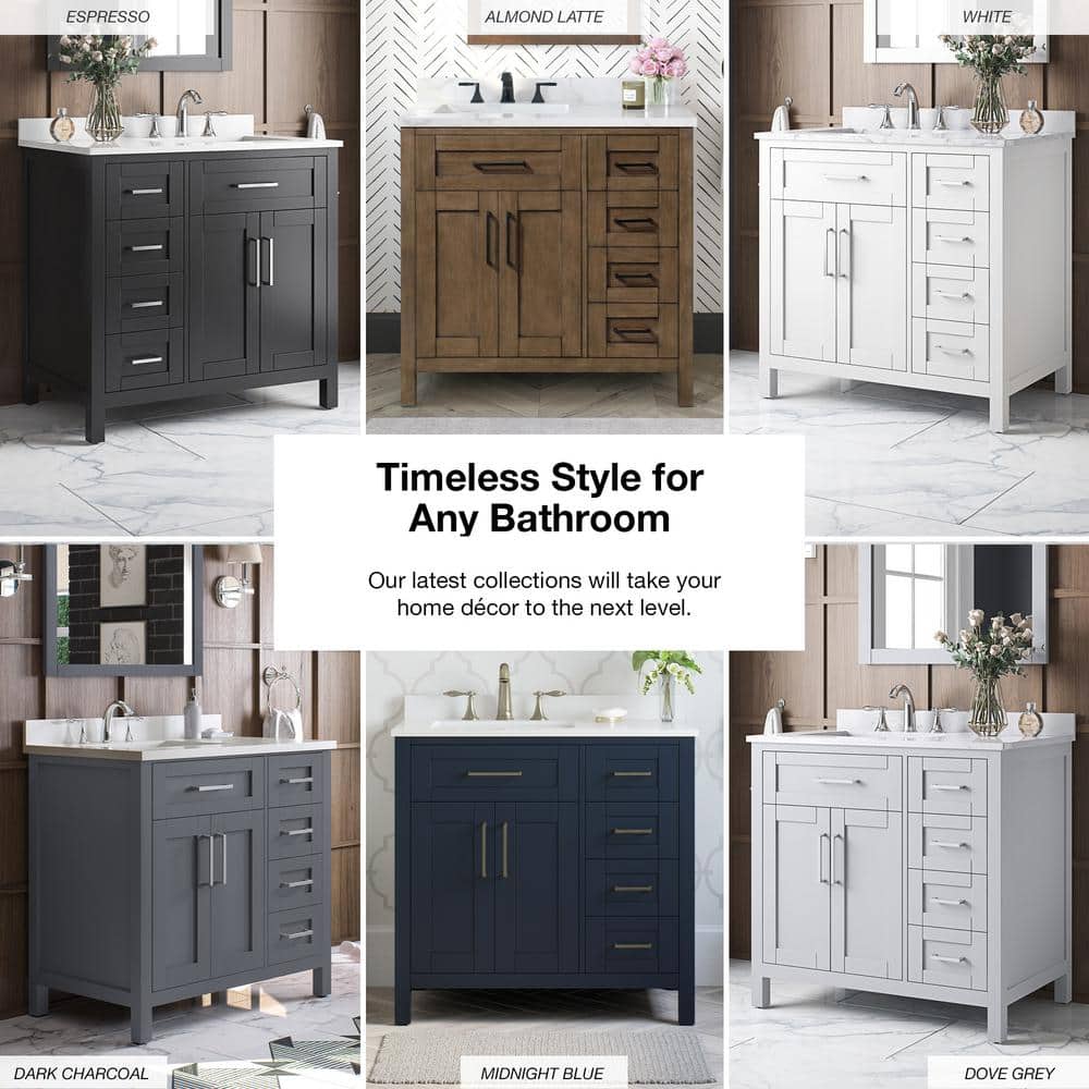 Almond Latte Freestanding Bathroom Vanity with Marble Top