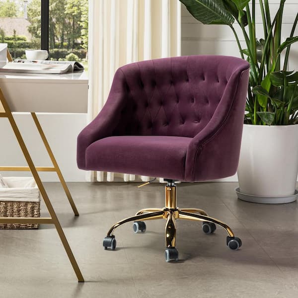 JAYDEN CREATION Lydia 24.5 in. Mid-Century Modern Purple Velvet