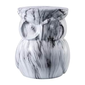 Cute Owl Ceramic Garden Stool -Marbling