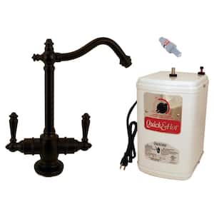 9 in. Victorian 2-Handle Hot and Cold Water Dispenser Faucet with Instant Heating Tank System, Oil Rubbed Bronze
