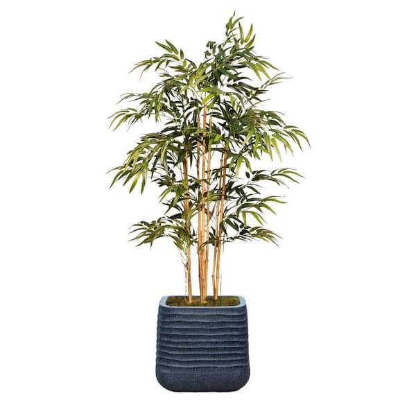 VINTAGE HOME Artificial Faux Bamboo Tree 60 in. Large Fake Plant Real Touch with Eco Planter